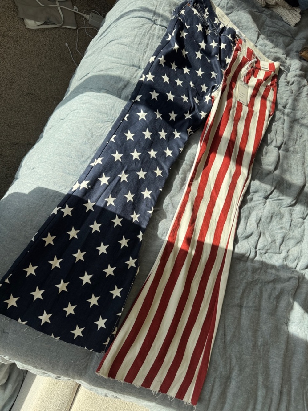 Judy Blue Americana Flag Flare Jeans - Red, White & Blue